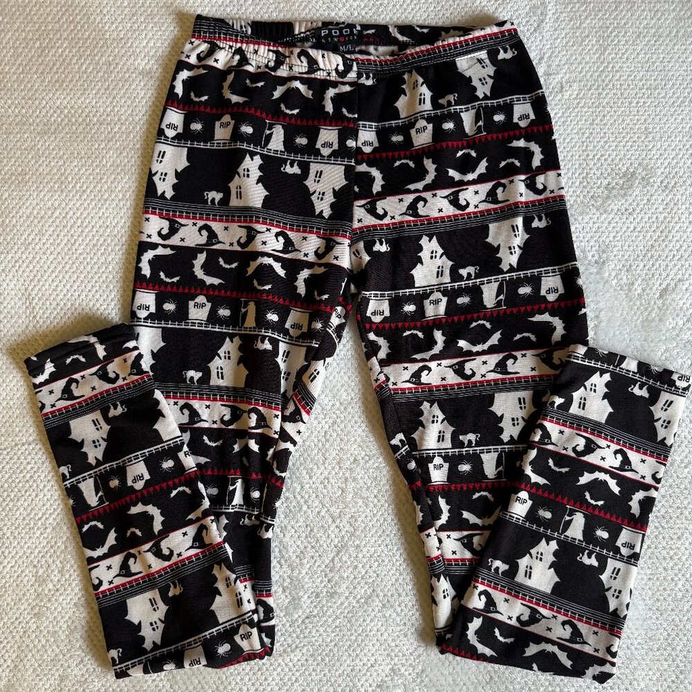Super Soft Halloween Allover Print Multicolor Leggings by Poof New York Size M/L